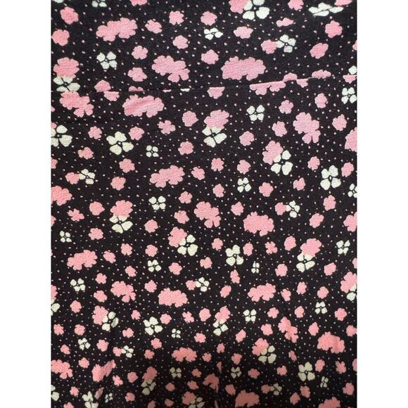 Free People IRL Floral Skirt Pull On Mid Rise Unlined Mini Black Pink Size 10 - Picture 5 of 11
